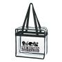 Zipper with colorful handle 0.3mm Logo customized PVC shopping clear tote bag