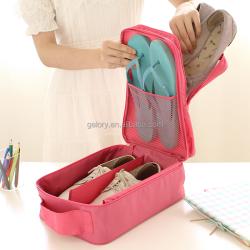 Gelory Wholesale Popular Clear View Shoe Bag Custom Polyester Mesh Carry Travel Shoe Bag Travel Bag With Shoe Compartment