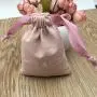 Pink Cotton Linen Jewellery Bag