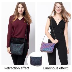 Lovevook 2021hot selling geometric square crossbody bag lady waist bag brand fashion girls luminous reflection bag women
