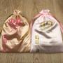 Custom Gold Pink Satin Hair Extension Packaging Bag