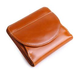 RFID Leather Wallet Ladies Short Oil Wax Leather Wallet