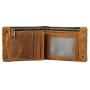 Vintage Crazy-horse Leather Zip Fastener Short Bi-fold Wallet For Men