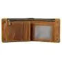 Vintage Crazy-horse Leather Zip Fastener Short Bi-fold Wallet For Men