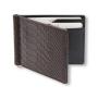 Brown leather crocodile embossed pattern men's money clip wallet minimalist bi-fold wallet