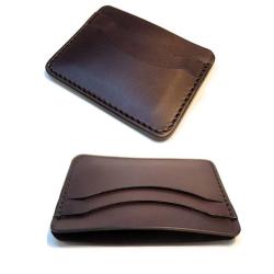 100% full grain vegetable tanned leather card holder wallet slim card holder