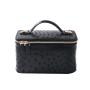 Custom Made Luxury Genuine Ostrich Leather Kits Bag Travel Toiletry Makeup Cosmetic Bags Cases For Women Custom Logo