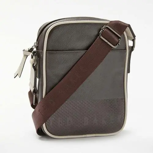 Across body bag chocolate PU mens shoulder bag flight bag