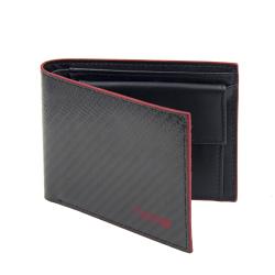 vertical bifold rfid blocking real carbon fiber wallet for men