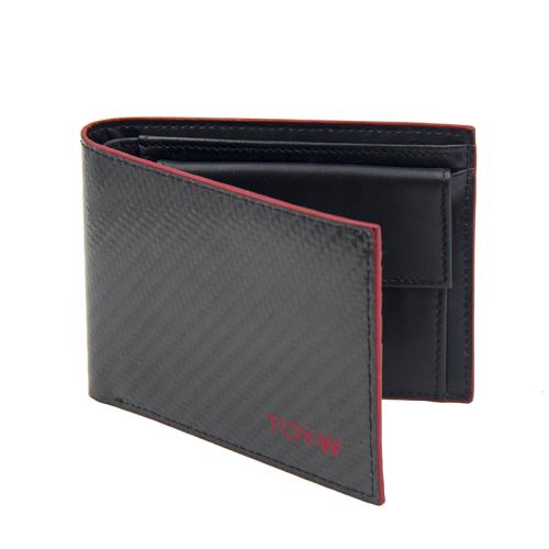vertical bifold rfid blocking real carbon fiber wallet for men