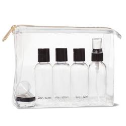 Stock Clear PVC transparent cheap cosmetic bag travel makeup bag kit