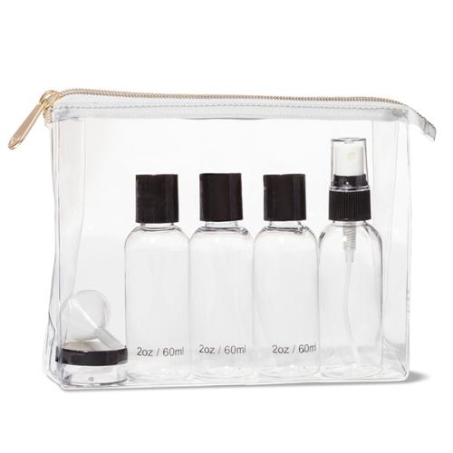 Stock Clear PVC transparent cheap cosmetic bag travel makeup bag kit