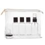 Stock Clear PVC transparent cheap cosmetic bag travel makeup bag kit
