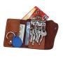Personalised Cowhide Leather Key Purse With 6 Keychains Fancy Key Pouch With Card Holder