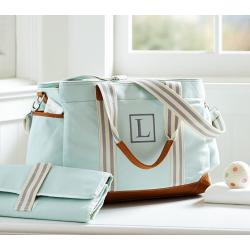 Stock Multi-function Canvas Tote Toddler Bag With Changing Mat Designer Diaper Bag
