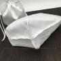 Plain Square Bottom Satin Jewelry Pouch, Cosmetic Satin Drawstring Pouch