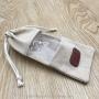 Jute Drawstring Pouch With Transparent Window For Dog Food