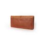 Full grain oil waxy genuine leather long card holder wallet men zipper wallet