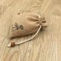 Natural Jute Gift Drawstring Pouch With Logo Print