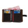 Vintage motorcycle man leather splicing short cowhide leather wallet with zipper