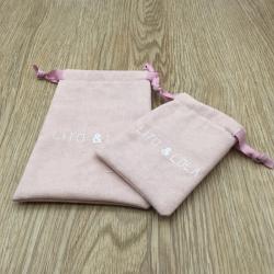 Pink Cotton Linen Jewellery Bag