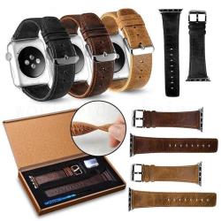 Watch Strap New Arrival Luxury Crazy Horse Leather for Apple Watch OEM/ODM Customize 22mm Calf Leather Watch Band Calfskin 120mm