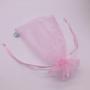 Gold Pink Organza Drawstring Pouch