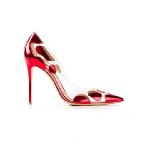 Women's Pointed-Toe European Elegance Color Pump Stiletto Sexy High Heels With Printing