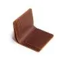 Slim front pocket men wallet crazy horse leather wallet with logo emboss