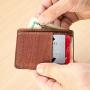 Eco-friendly minimalist card holder RFID cork leather card holder