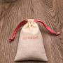 High End Custom Cotton Linen Comb Pouch Bag Pink Yellow Orange Off-White Cotton Linen Drawstring Bag