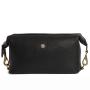 Top quality PU leather easy clean PVC lining toiletry pouch for men hook travel wash bag