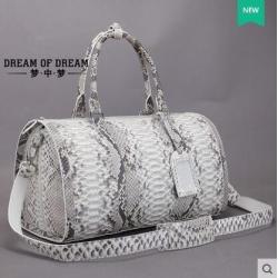 OEM ODM Luxury Classic Vintage Design Custom Genuine Snake Skin Leather Travelling Duffle Bags Gym Bag for Men Women