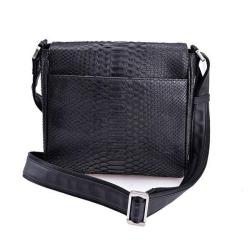 OEM Custom Made Brown Luxury Real Snake Skin Leather Man Laptop Shoulder Weekender Flap Satchel Messenger Bags Handbags