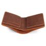 Slim front pocket men wallet crazy horse leather wallet with logo emboss