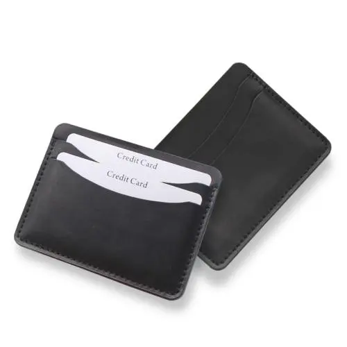 Customized embossed logo oil leather atm card holder credit card holder slim wallets