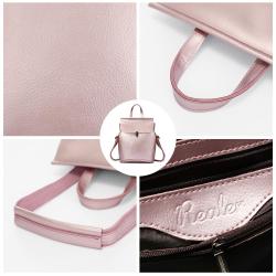Lovevook backpack women genuine pu leather laptop backpack.