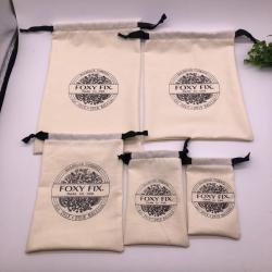 Wholesale Eco Muslin Cotton Linen Gift Packaging Pouch Customized Organic Cotton Drawstring Bag