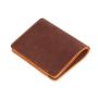 Slim front pocket men wallet crazy horse leather wallet with logo emboss