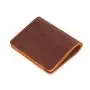 Slim front pocket men wallet crazy horse leather wallet with logo emboss