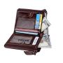 Cowhide Leather Men's Wallet Short Anti-RFID Theft Brush Tri-fold Wallet Double Zipper Wallet
