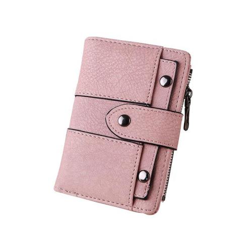 Wholesale New 2019 Fashion Short Wallets PU Leather Ladies Purse Zipper Wallet Women