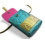 custom luxury genuine snake skin leather mini colorful shoulder crossbody mobile cell phone bags women phone holder handbag