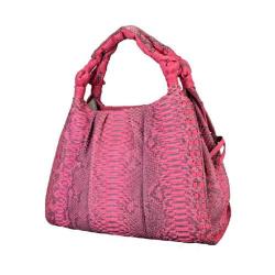 OEM ODM Customized Luxury Vintage Pink Genuine Real Snake Skin Leather Women Lady Hobo Tote Handbag