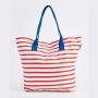 Low Min. Quantity Custom Twin Handle To Canvas Striped Beach Tote Bag