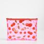 Cherry print see through makeup bag fashion girls clear cosmetic bag zipper