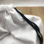 White Cotton Flannel Drawstring Bag With Black String