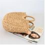 Fashion Women Summer Straw Bag Big Decorations Rattan Beach Tote Handbag Hand-woven Bags For Lady