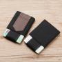 Slim minimalist elastic band leather card holder