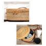 Custom Hand made Bali Fashion Rattan Braided Women Small Round Shape Slanted Crossbody Shoulder Bag With Leather Shoulder Strap